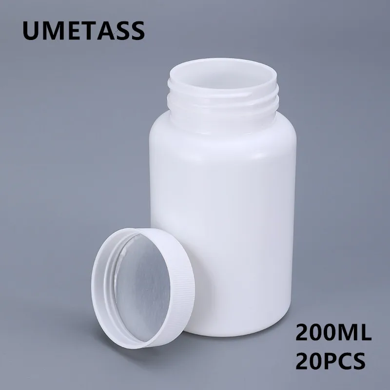 UMETASS 200 мл пустая пластиковая бутылка для капсул HDPE фармацевтические таблетки