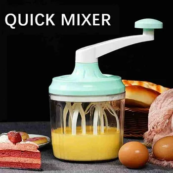 

High Quality 1200ml Capacity Manual Eggbeater Cream Mixer Manual Rotary Cream Whisk Baking Supplies Fast Beat Egg Kitchen Tools
