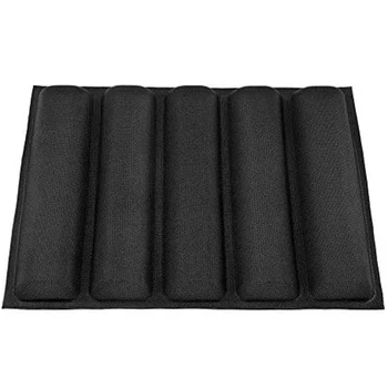 

Silicone Baguette Tray French Bread Baking Pan Reusable Non-Stick Hot Dog Bread Molds, 5 Loaf, Black