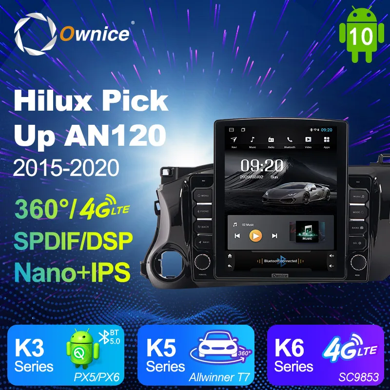 Автомагнитола Ownice 2DIN на Android 10 0 для Toyota Hilux Pick Up AN120 2015-2020 автомагнитола с