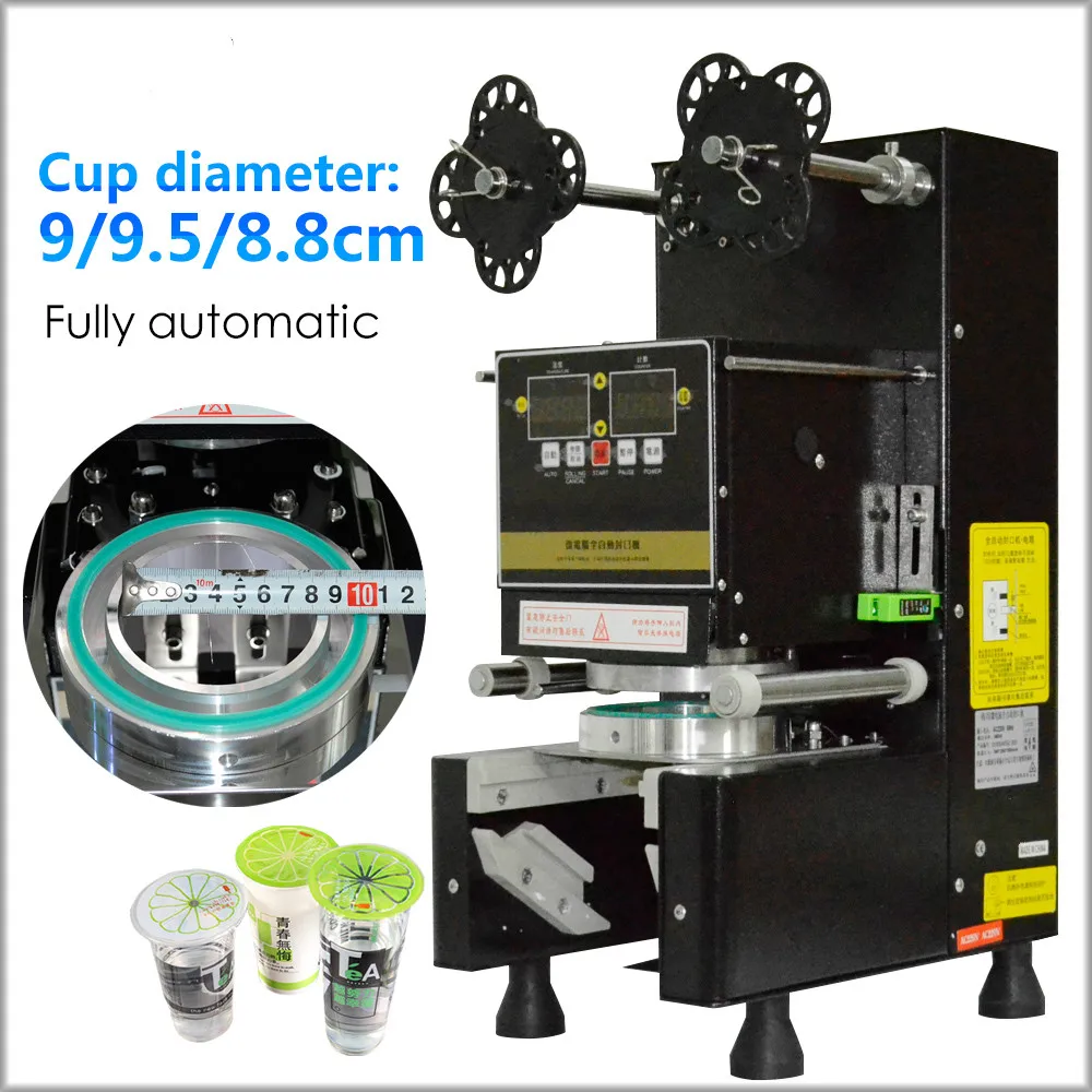 

Cup sealer Cup Sealing machine Full Automatic Bubble tea machine for 9.5/9/8.8/7.5/7 PP/PE/Paper Milk tea cup Boba Tea Machine