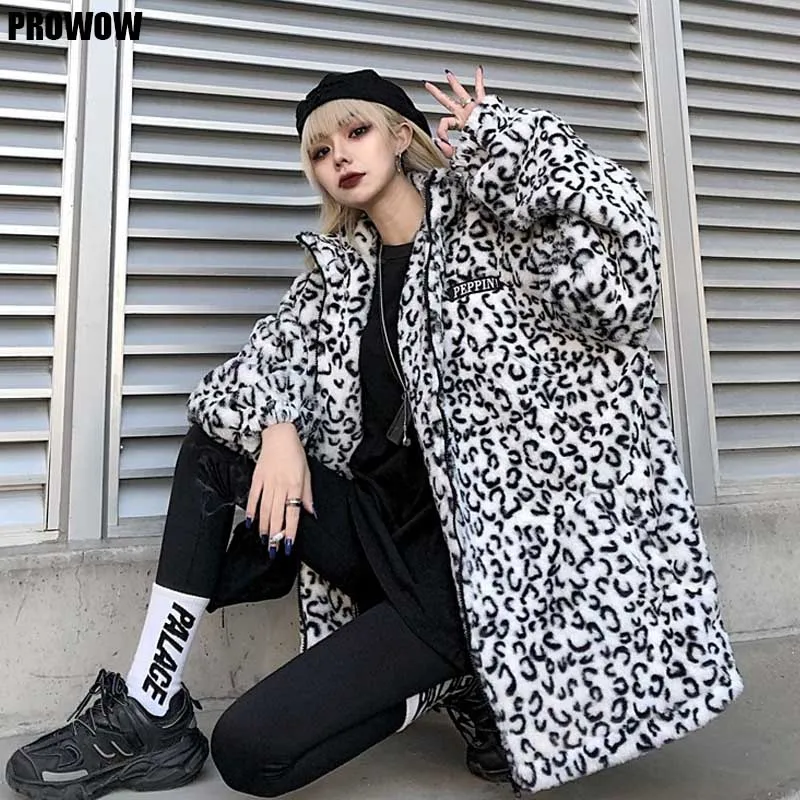 

Korean Women Leopard Print One-Piece Coat 2020 Autumn Winter College Cardigan Long Sleeve Overcoats Lady Harajuku Plush Coats