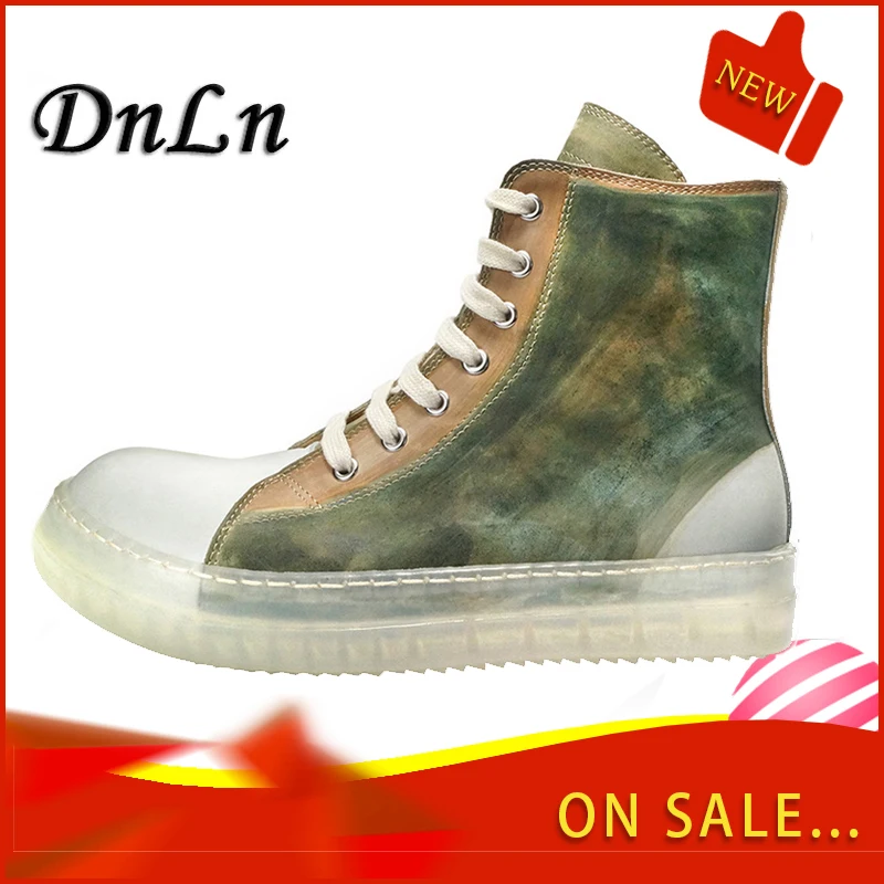 

Men's Fashion boots Genuine leather men retro short Chelsea boots British business leisure high-top shoes autumn winter cowhide