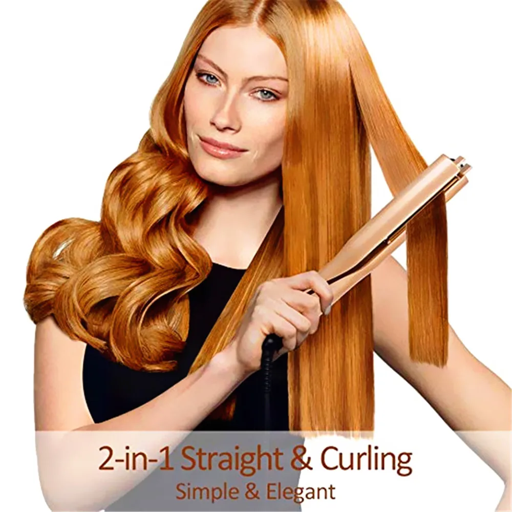 Tyme Iron 2 в 1, золотистая завивка и выпрямление волос, выпрямитель для волос, щипцы для завивки волос, влажные и сухие волосы, стайлер, плоский Утюг