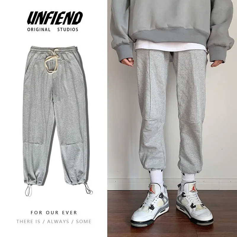 

Autumn Cotton Sweatpants Men's Fashion Solid Color Casual Pants Men Streetwear Wild Loose Joggers Track Pants Mens M-4XL