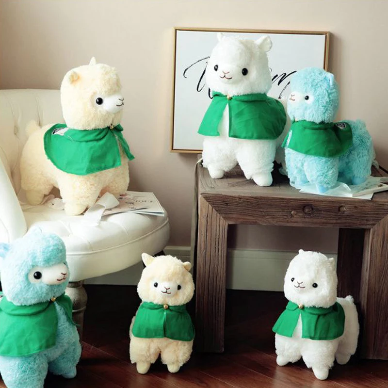 1 шт. 35 см японский Alpacasso мягкие игрушки Kawaii овца Альпака с плащом Куклы Мягкие животные игрушки Дети Рождественские подарки