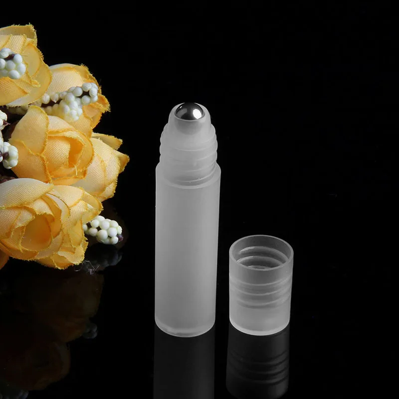 

5PCS 5ml/10ml New Empty Roll on Bottle Stainles Steel Roller Ball Liquids Perfume Oil Lip Oil, Cosmetics