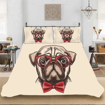 

3D HD Print Comforter Lovely Dog Pattern Bedding set Bedclothes Include Duvet Cover Pillowcase Print Home Textile Bed Linens