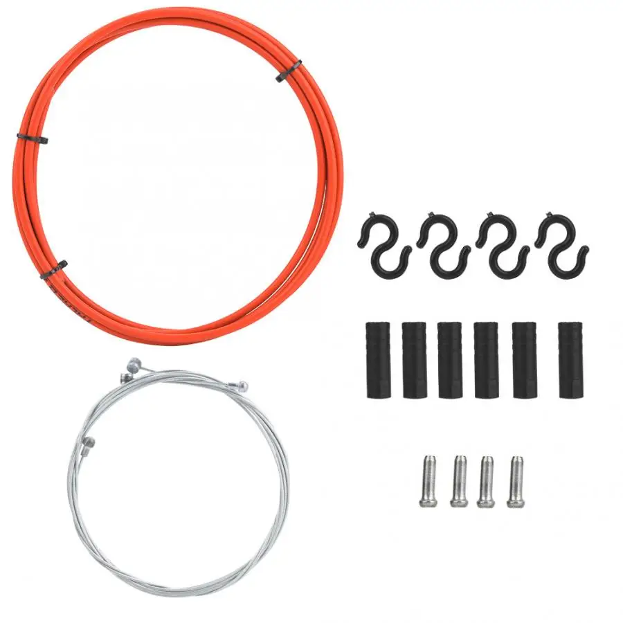 Красный 2.5m* 5mm Bike Brake Cable Mountain Road Bicycle Bike Brake Cable Housing Hose Kit Cycling Replacement - Цвет: Красный