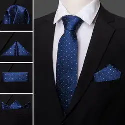 Модные синие в горошек 100% шелковый галстук подарочный набор для Для мужчин галстук Барри. Ван дропшиппинг Новый шеи галстук для Для мужчин