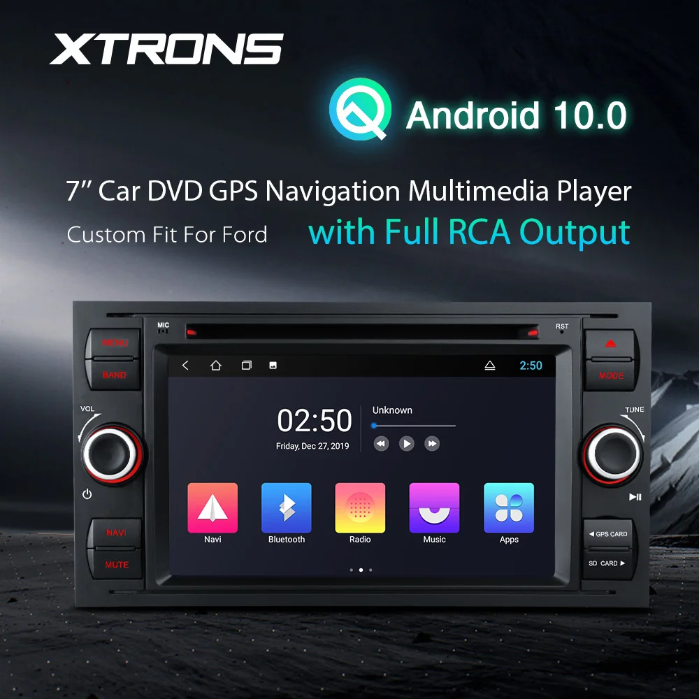 Мультимедийный плеер XTRONS для FORD Focus II C Max S на Android 10 0 с GPS разъемом 7 дюймов RCA Galaxy