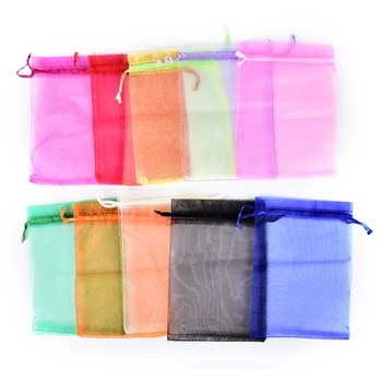 

10 x13*18cm Xmas Chiffon Yarn Drawstring Bag Jewelry Gift Bags Pouch Wedding