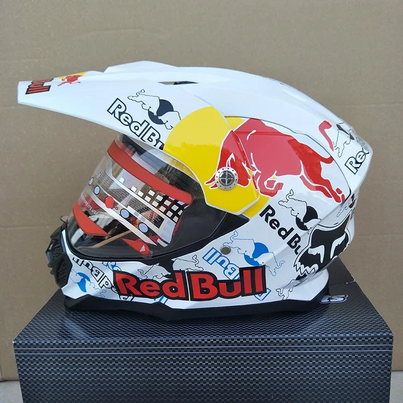 Мотоциклетный шлем белого цвета, полнолицевой шлем для бездорожья, профессиональный шлем для мотокросса