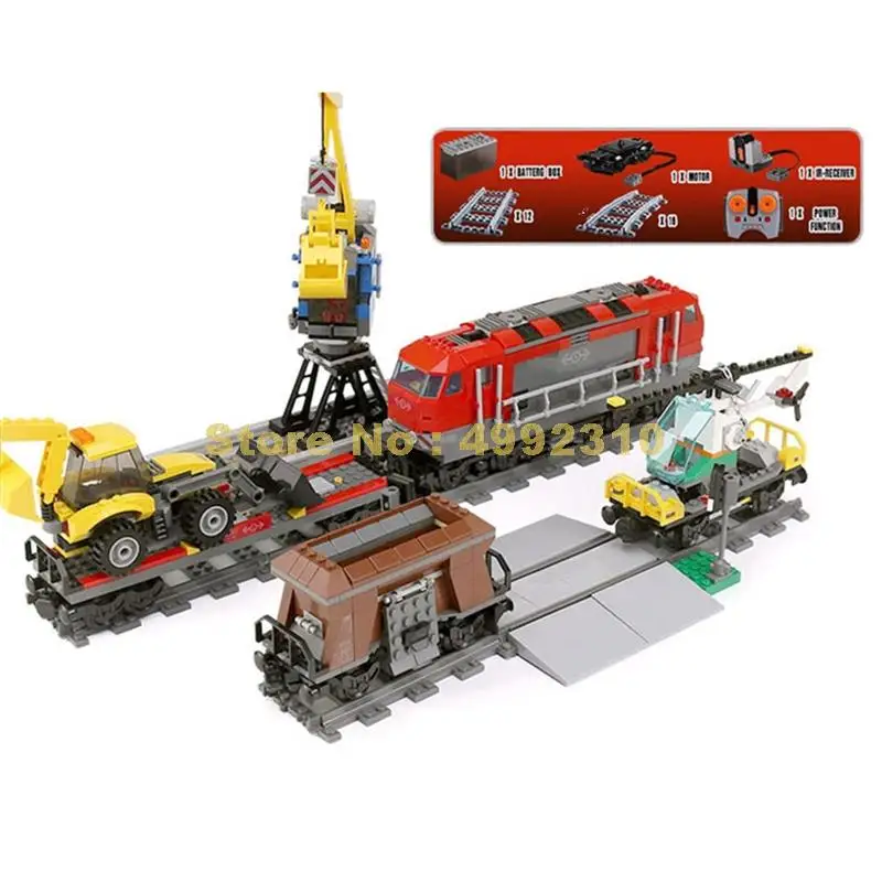 

1033pcs city engineering remote control rc train electric building block 60098 Bricks Toy