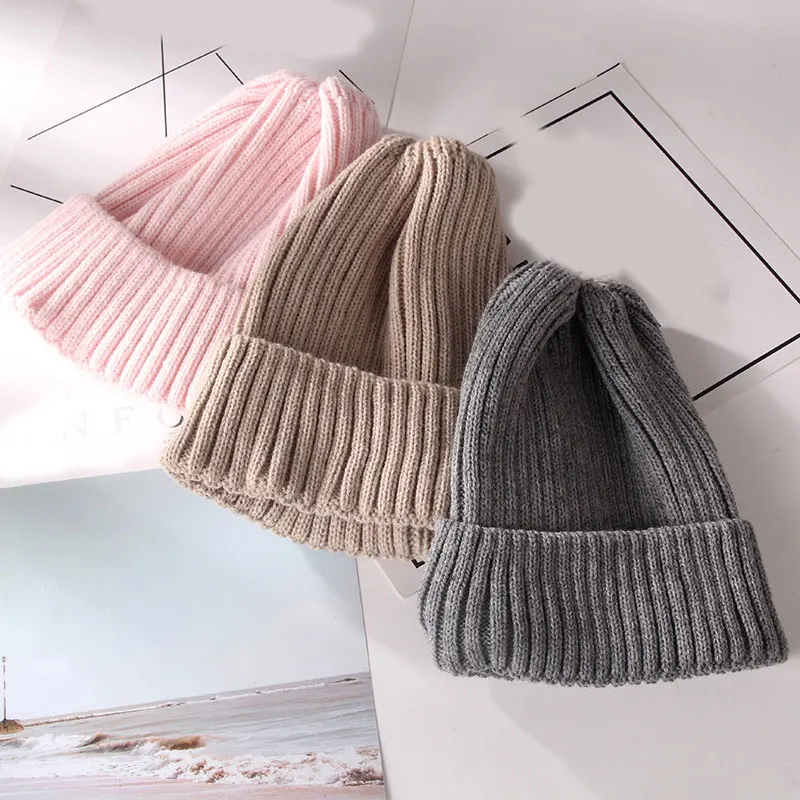 Beanie унисекс Зимние шапки для женщин шапка, вязанная крючком Твердые хип-хоп Skullies Beanies теплая шапка s Женская шапка зимняя шапка