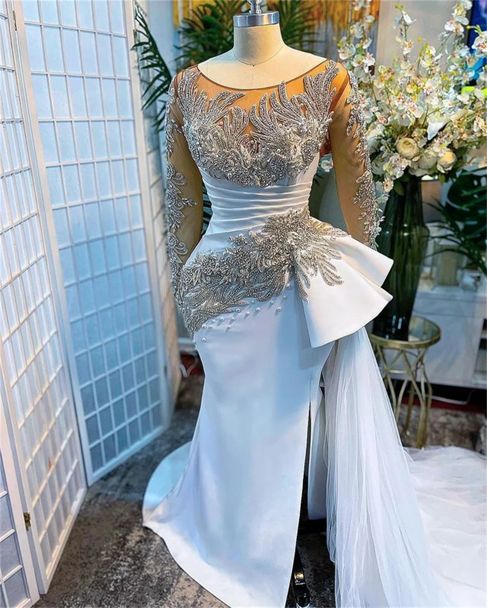 Свадебное платье-Русалка Aso Ebi в мусульманском стиле свадебные платья с бисером