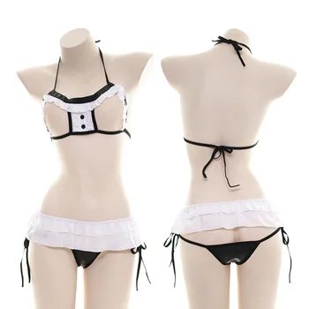 

Women Lingerie Sexy Hot Erotic Underwear Thong Bra Set Costumes Temptation Porno Sleepwear Baby Doll Apparel Maid Lenceria Set