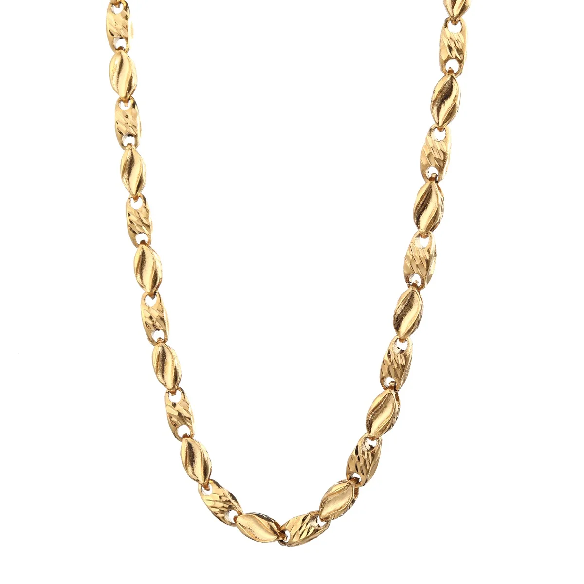 60CM 6MM Gold Color Chains Necklaces 