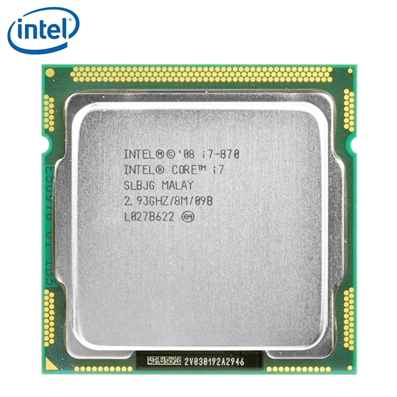 Процессор Intel Core i7-870 Quad-Core 95W i7 870 8M кэш 2 93 ГГц LGA 1156 процессор для настольного