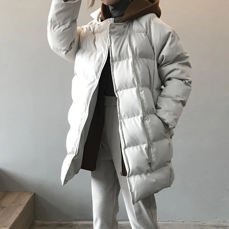Зимняя куртка, Женская парка s с капюшоном, имитация двух частей, пальто, свободная куртка, Женская парка, теплая Повседневная куртка размера плюс