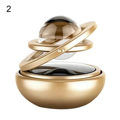 Car Double Ring Rotating Solar Energy Suspension Auto Air Freshener Purifier Car Interior Accessories Boutique New Hot - Color Name: Golden 2