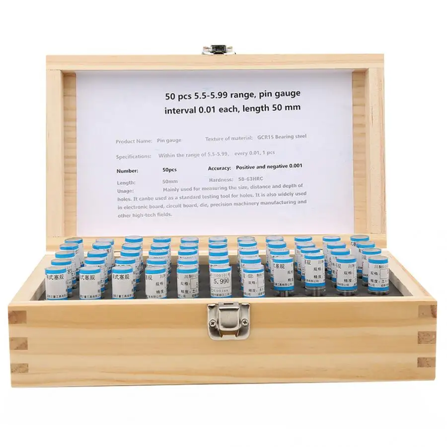 

Angle Ruler 51pcs 5.5-6mm Plug Pin Gage Set 0.001mm Tolerance Bearing Steel Precise Tool Ferramentas Para Marceneiro