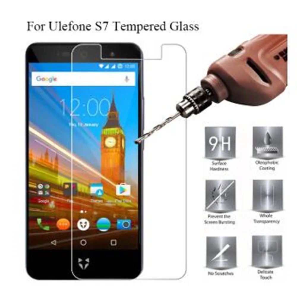 Для Ulefone S7 закаленное Стекло с уровнем твердости 9H HD Оригинальный чехол-накладка