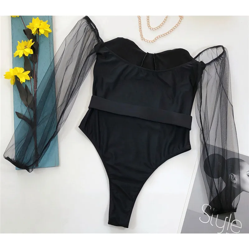 Solid Mesh Long Sleeve Bikini Women Bathing Suit Lady Swimwear Summer Beach Wear Female High Waist Swimsuit Biquini Solid Mesh Long Sleeve Bikini Women Bathing Suit Lady Swimwear Summer Beach Wear Female High Waist Swimsuit Biquini
