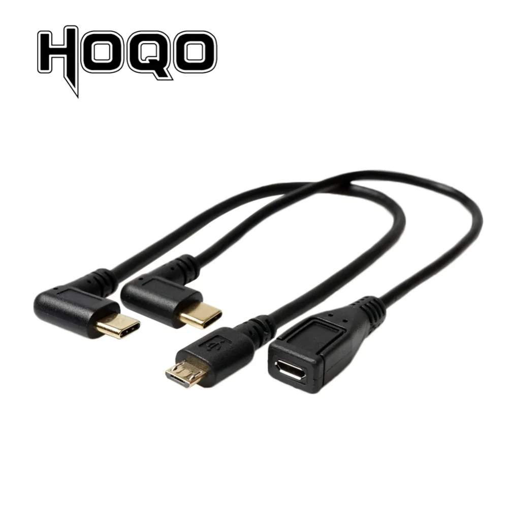Мужской/женский Micro USB Type C правый угол к B Синхронизация данных зарядный кабель