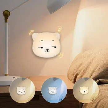 

LED Night Light for Children Bedside Lamp Bear Light Touch Sensor Switch USB Rechargeable Magnetic Adsorption Eye Friendly Light