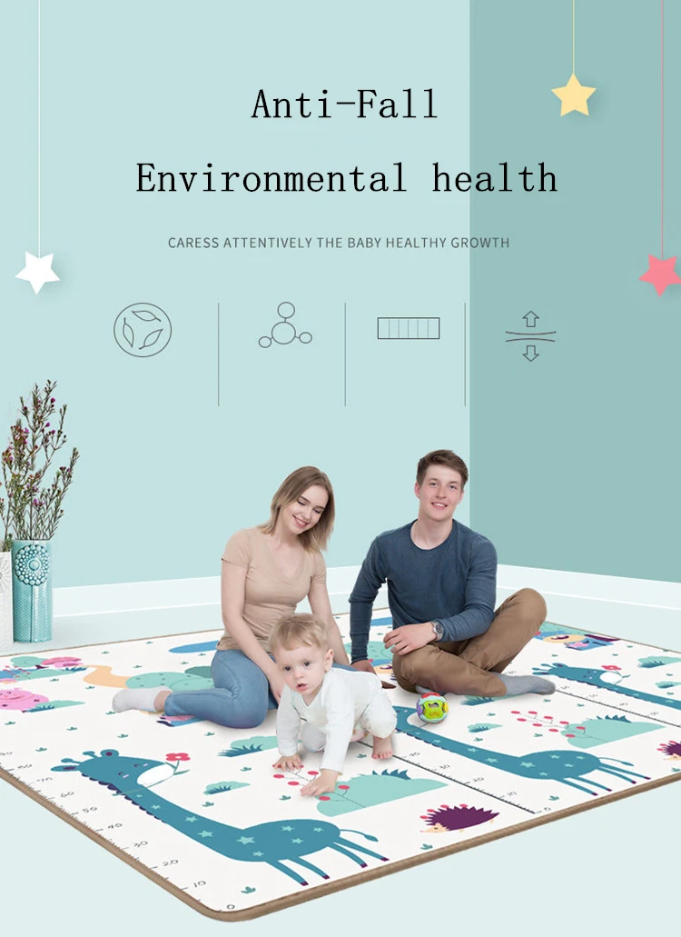 Thick Baby Crawling Play Mat-Eco Safety Education Carpet Double Sided
