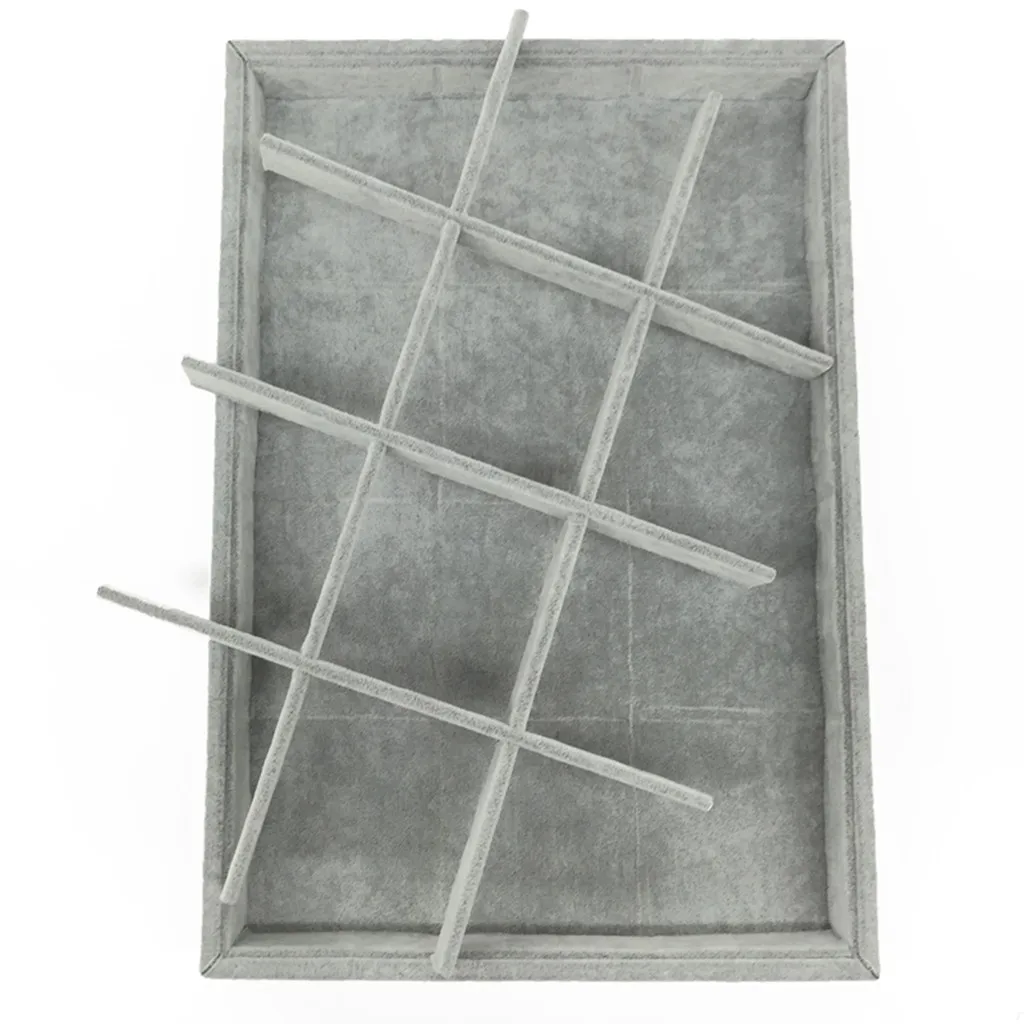

Velvet Stackable 12 Grid Jewelry Tray Showcase Display Organizer Home Shop Jewelry Holder