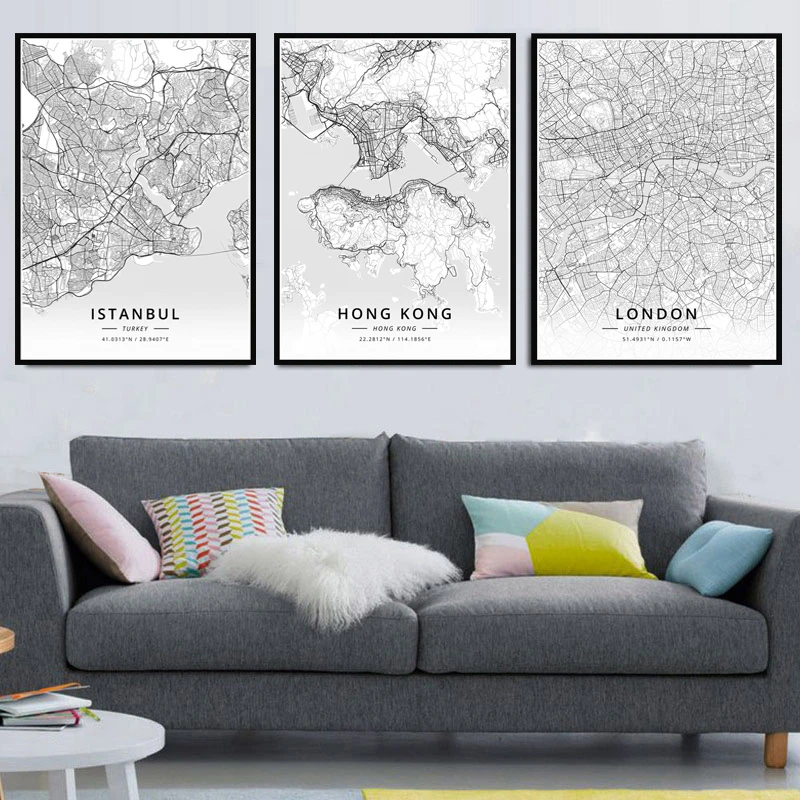 motto Extremisten shit Poster Prints Hong Kong Brazia Mexico World City Canada Travel Map Painting  Canvas Wall Pictures Home Decor schilderij obrazy|Painting & Calligraphy| -  AliExpress