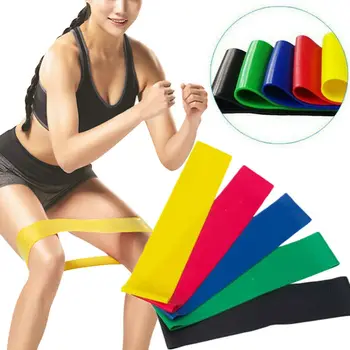 

Set of 5 Resistance Band Loop Exercise Workout Cross Fit Fitness Yoga Booty Band