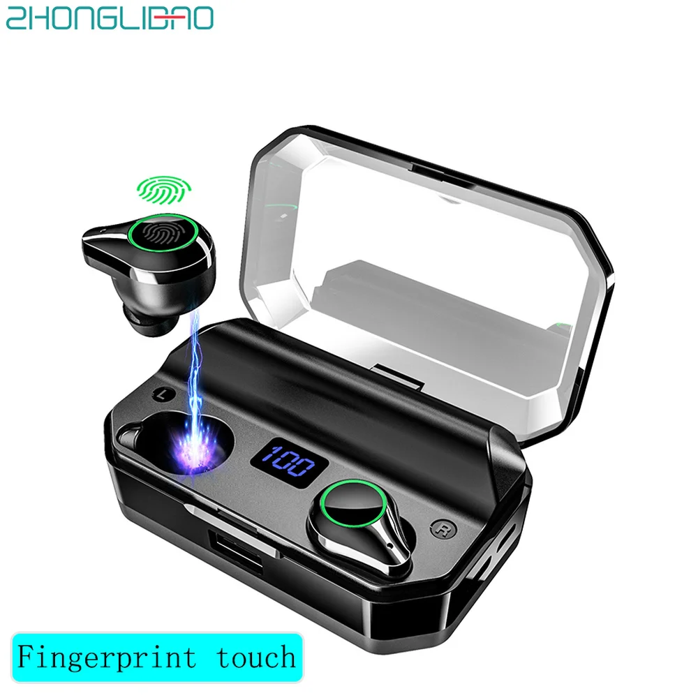 Беспроводные сенсорные наушники с шумоподавлением T9 TWS True Binaural 5,0 Bluetooth наушники 7000 мАч IPX7 Водонепроницаемая стерео Спортивная гарнитура