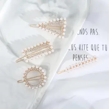 

1pcs Korea Chic Style Pearl Rhinestone Hair Clip Pins Barrette Hairband Hairpin Headdress For Women Girls Hair Accessories