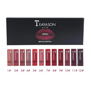 

12 Colors/set Lip Makeup Matte Lipstick Moisturizing Nude Dirty Lip Pencil Lipstick Soft Smooth Orange Matte Pumpkin Lipsti J6B7
