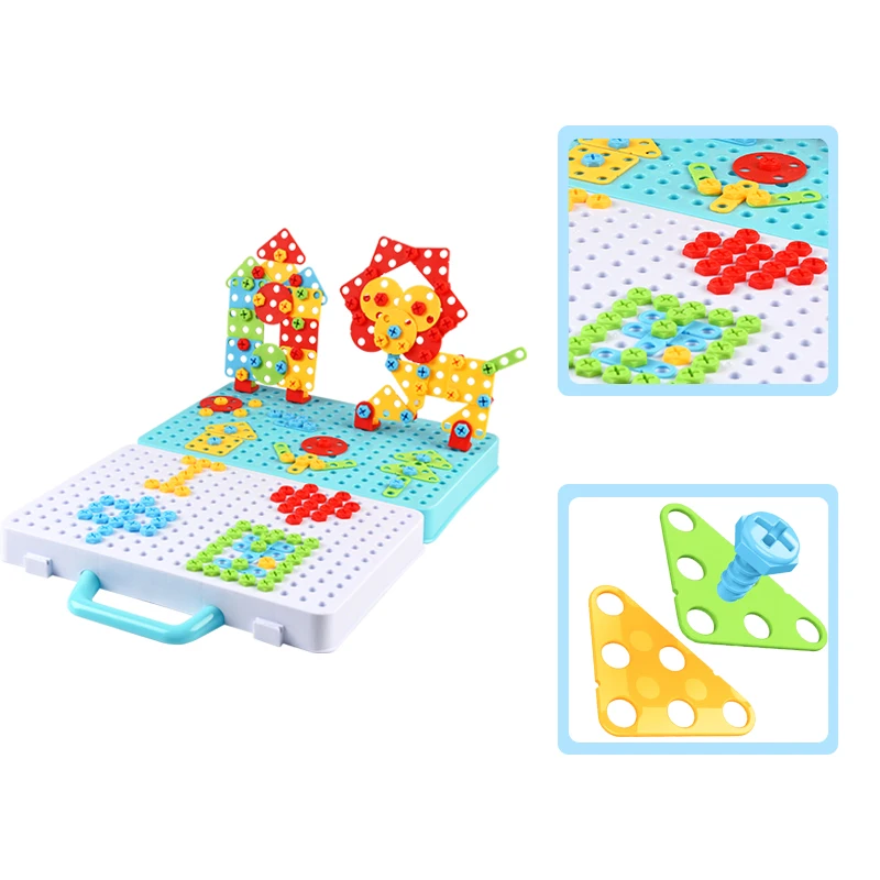 Brinquedo de Broca Puzzle para Meninos Crianças Elétrica Educacional Criativo Mosaico Porca Desmontagem Jogo Ferramentas Faça Você Mesmo Montado Blocos Conjunto Presente 3d 8 Ferram. Brinq.
