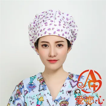 

Hospital Dark Color Medical Cap Doctor Man Woman Surgical Cap Adjustable Long Hair Shaggy Nurse Scrub Hat-A