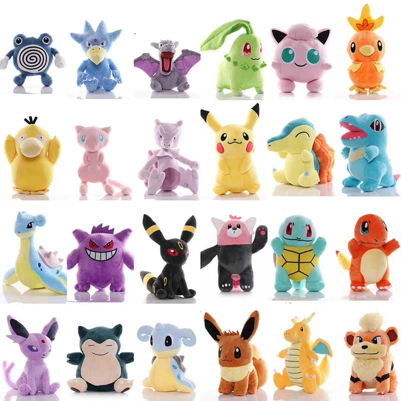 30 см Большой размер Charmander Evee Dragonite Totodile Squirtle Psyduck Gengar Snorlax аниме плюшевая кукла