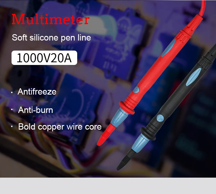 Новинка, 1000 В, 20А, силиконовый пробник, тестовый провод+ зажимы типа «крокодил», зажим для кабеля, тест для мультиметра, er, Цифровые мультиметры, IC контакты