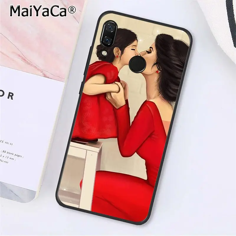 MaiYaCa модный коричневый волос для мамы, дочки, папы, семейный чехол для телефона Xiaomi Redmi8 4X 6A S2 Go Redmi 5 5Plus Note5 7 Note8pro - Цвет: A16