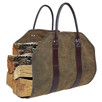 

Tote Bag Garden Log Holder Firewood Carrier With Handle Camping Dirtproof Home Multifunction Canvas Outdoor Wear Resistant