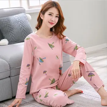 

Women Pajamas Sets Cute Wear Leisure Clothes Personality Autumn Long Sleeved Women Pajamas for Women Pyjamas Sets Nightwear Pj