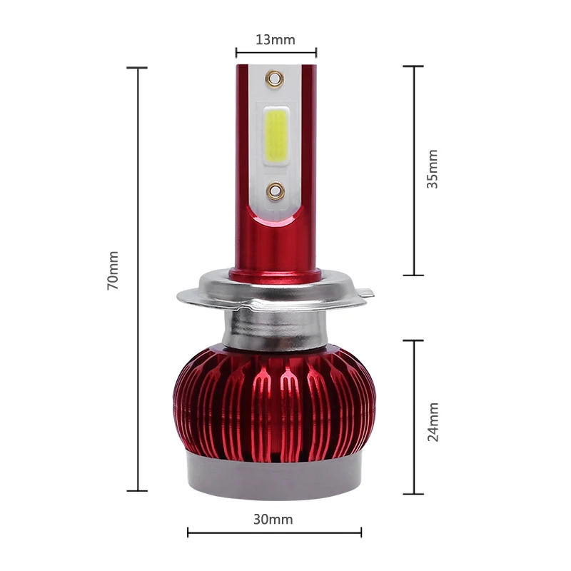 2 предмета Автомобильные светодиодные фары 60 Вт 8000LM H1 H3 H7 H8 H9 H11 9005 HB3 9006 HB4 9012 HIR2 H4 9003 Hi/короче спереди и длиннее сзади) 9007 H13 Автоматическая головная лампа