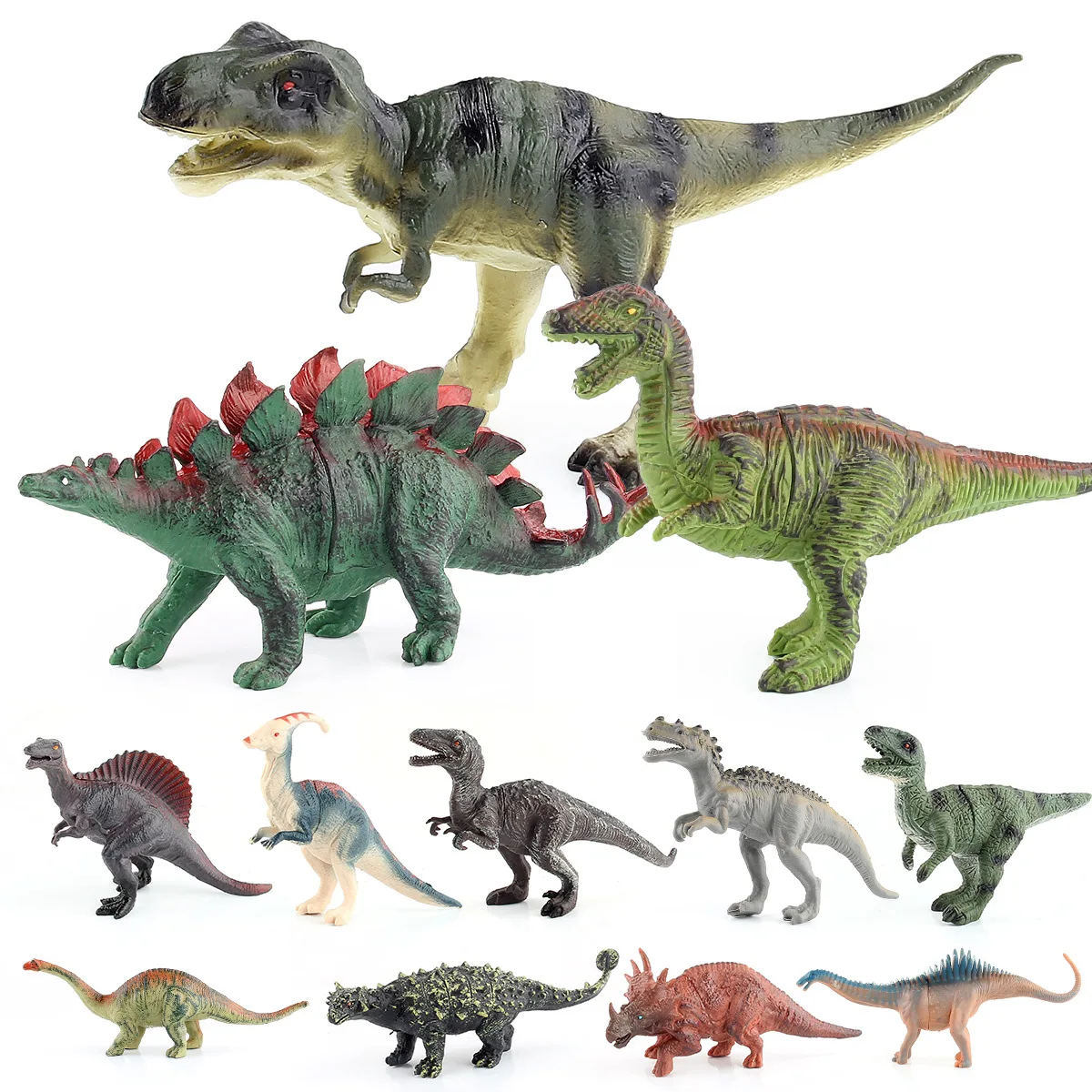 

15cm Small Dinosaur Models Jurassic Tyrannosaurus Indominus Rex Triceratops Brontosaurus Velociraptor 13 kinds Dinosaur Models
