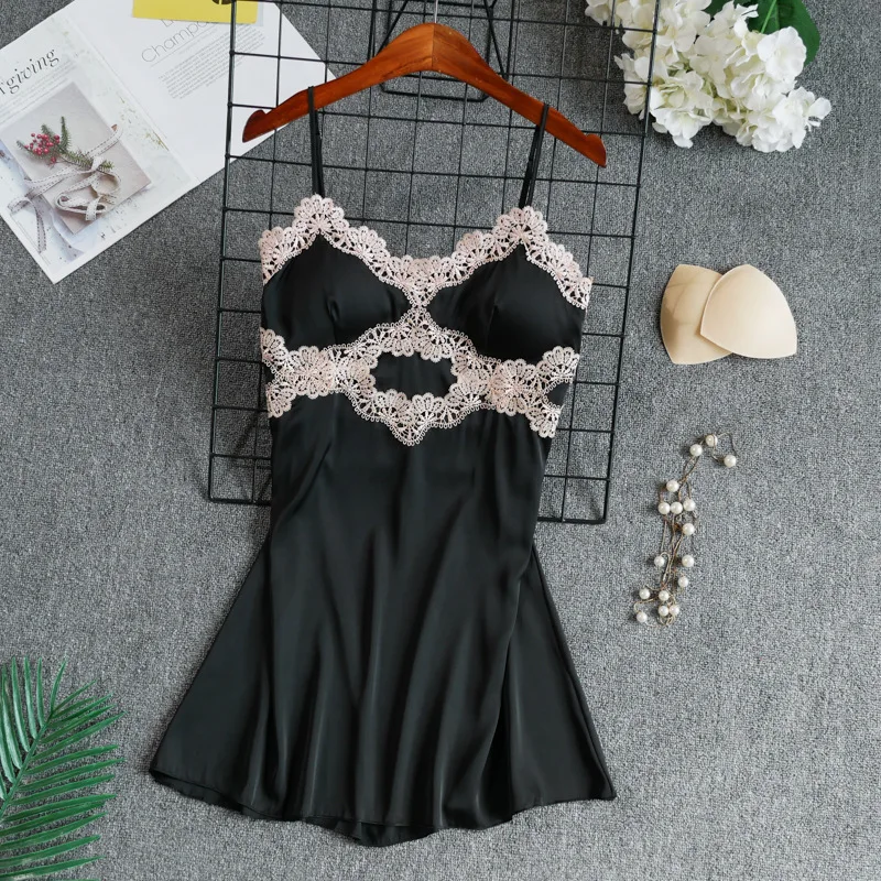 

Womens Clothing Ropa Sexy Para El Sexo Gowns Pink Lingerie Dress Silk Sleep Wear Lace Night Dress Women SleepwearSexy Sleep Wear