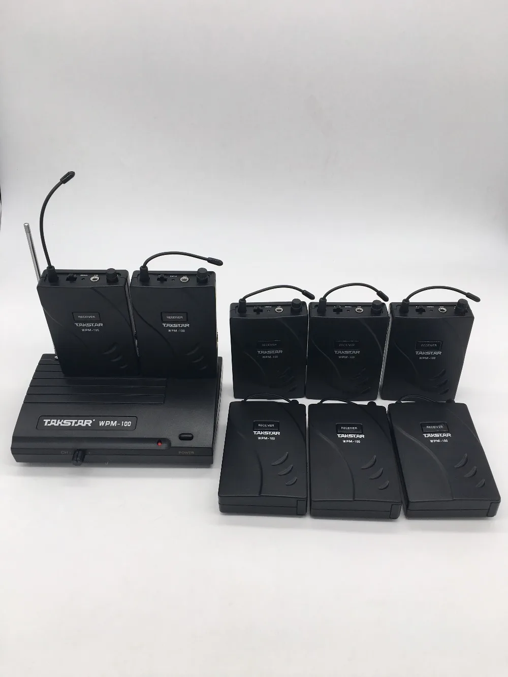 Модернизированный Takstar WPM-100/WPM100 UHF сценическая Беспроводная система монитора наушники-вкладыши беспроводные стерео 1 передатчик+ 8 приемников