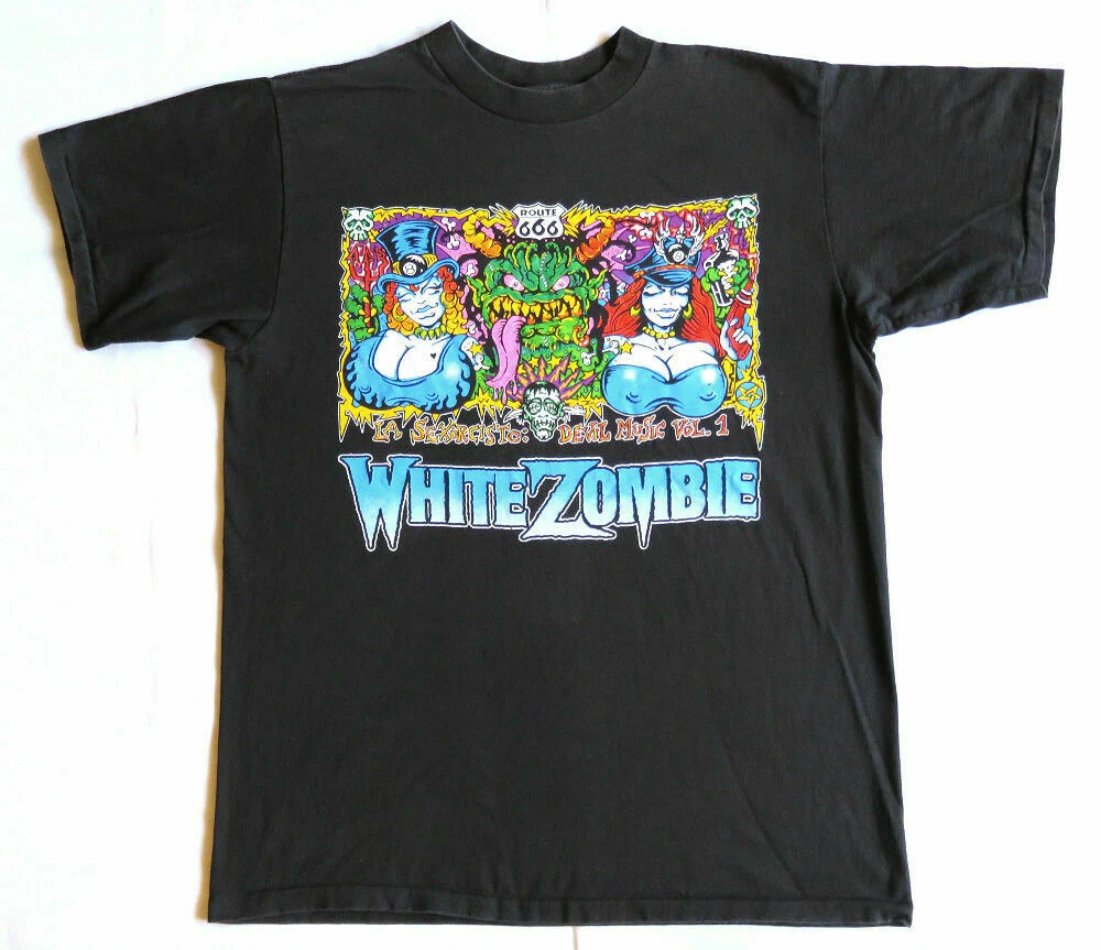 White Zombie Vintage T Shirt 90'S 1990'S Concert Tour Route 666 Grunge Metal Breathable Tee |