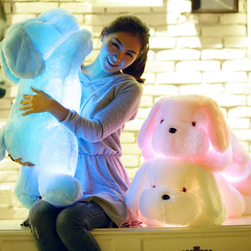 

1pc 50cm LED Dog Plush Toy Light Up Color Changing Stuffed Animal Toys Soft Glow Ledlight Pillow for Girls Kids Birthday Gifts